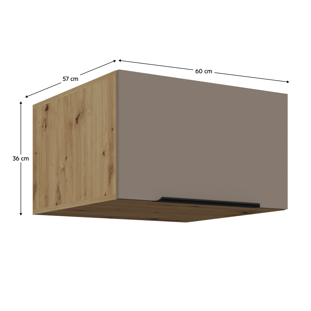 Dulapior superior, sandgrau/stejar artisan, FRISBO 60 NAGU-36 1F — imaginea 3