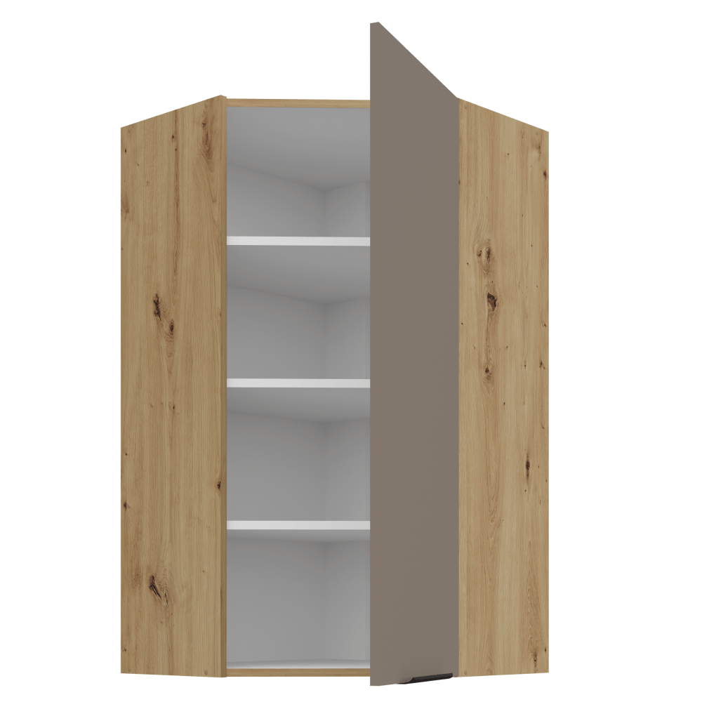 Dulapior de colt superior, sandgrau/stejar artisan, FRISBO 60x60 GN-108 1F — imaginea 3