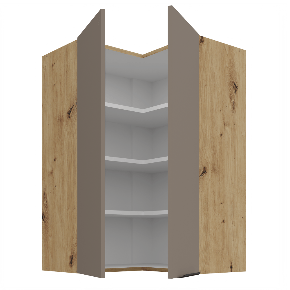 Dulapior de colt superior, sandgrau/stejar artisan, FRISBO 60x60 GN-90 2F — imaginea 3