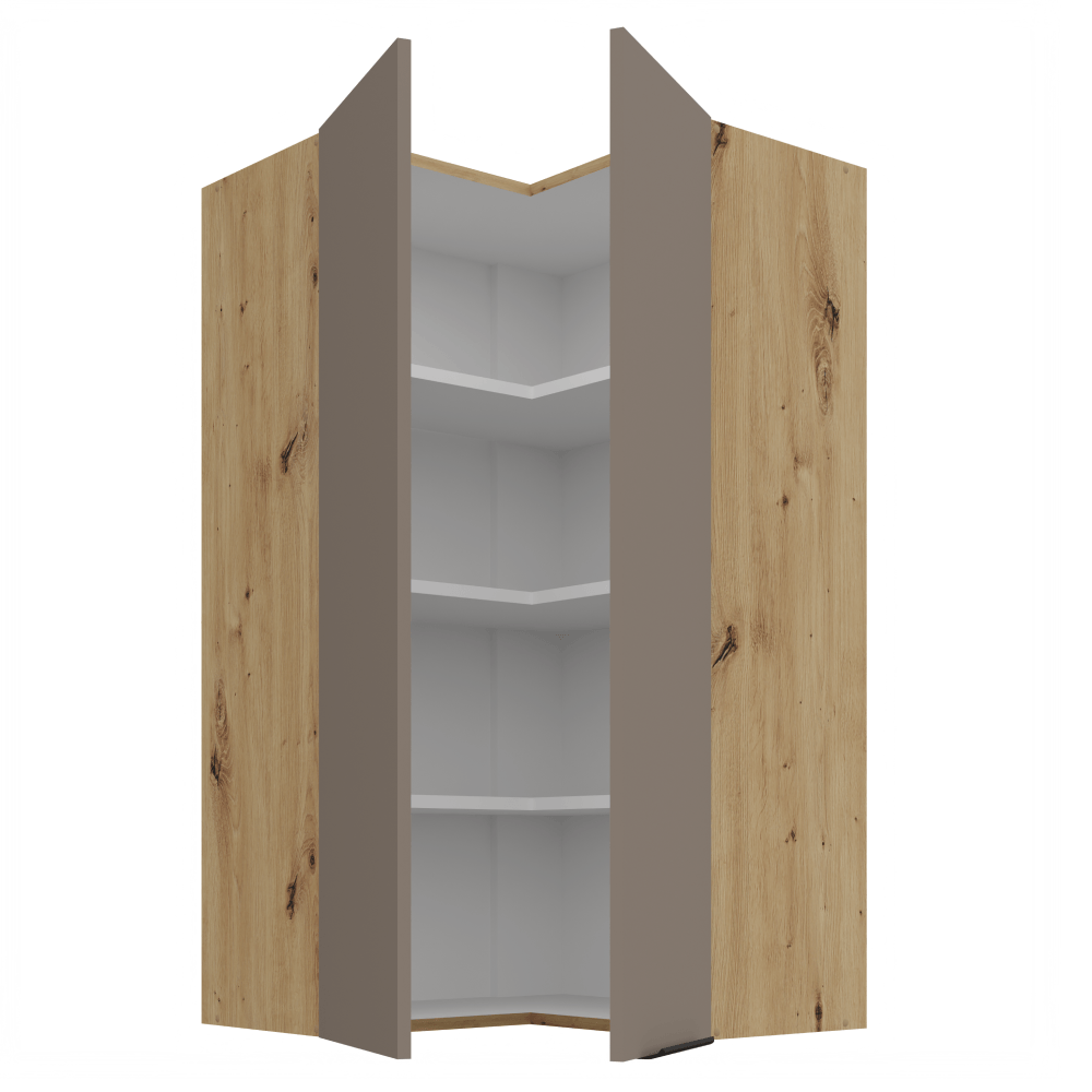 Dulapior de colt superior, sandgrau/stejar artisan, FRISBO 60x60 GN-108 2F — imaginea 3
