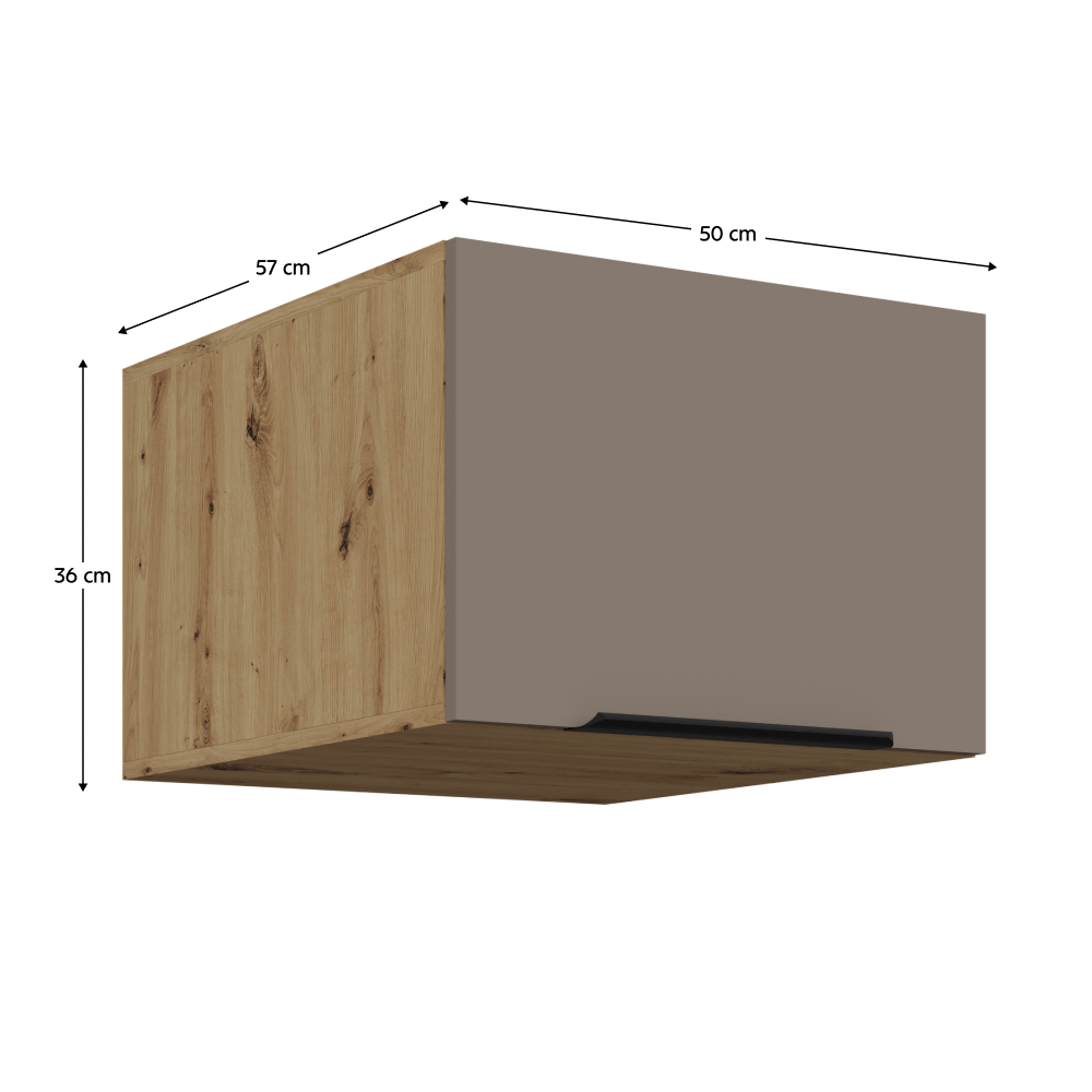 Dulapior superior, sandgrau/stejar artisan, FRISBO 50 NAGU-36 1F — imaginea 3