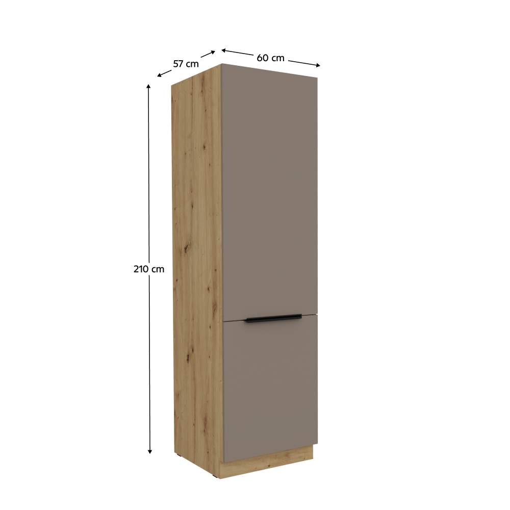 Dulapior inalt, sandgrau/stejar artisan, FRISBO 60 DK-210 2F — imaginea 2