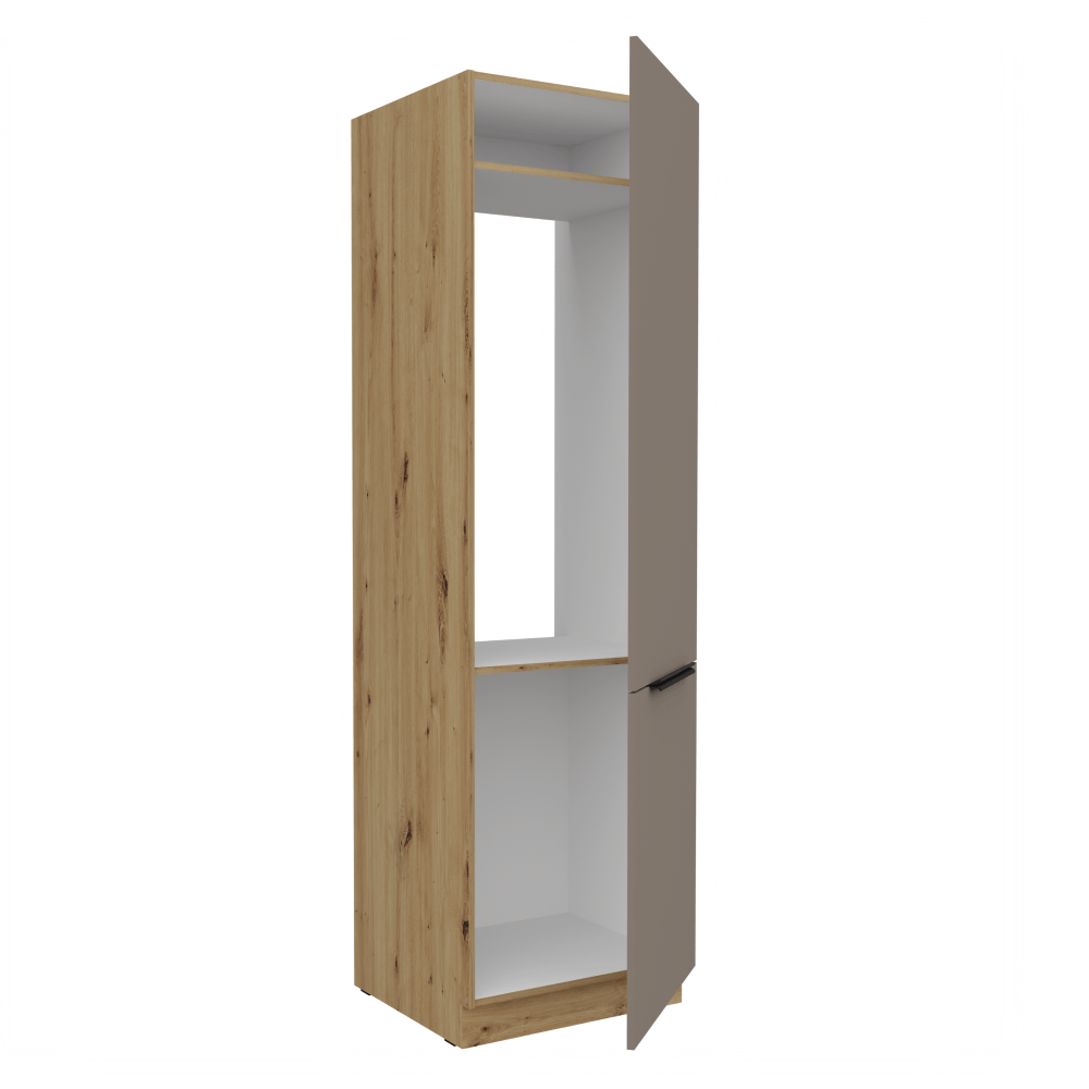 Dulapior pentru frigider incorporabil, sandgrau/stejar artisan, FRISBO 60 LO-210 2F — imaginea 3