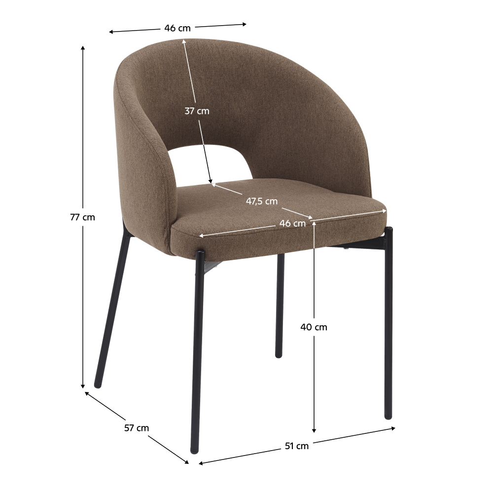 Scaun pentru sufragerie, maro/negru, LONKA — imaginea 6
