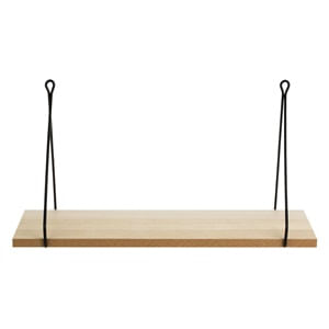 Raft suspendat decorativ din MDF cu suport metalic, 40x15x20cm, set de 2 bucati, culoare naturala — imaginea 4