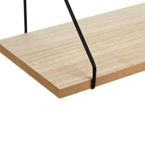 Raft suspendat decorativ din MDF cu suport metalic, 40x15x20cm, set de 2 bucati, culoare naturala — imaginea 7