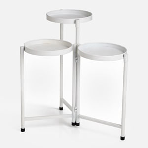 Suport Metalic Alb pentru Plante cu 3 Niveluri - Design Modern — imaginea 3