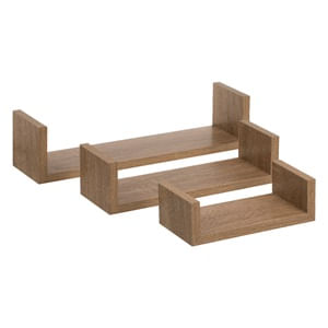 Rafturi de perete din MDF, Set 3 buc, Maro — imaginea 3