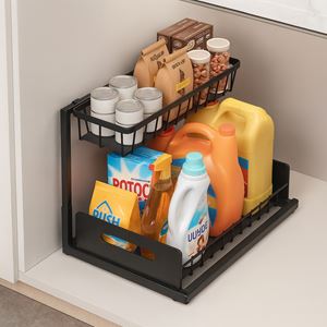Raft Metalic Glisant cu Suport, 36x27x28,5cm, Negru — imaginea 3
