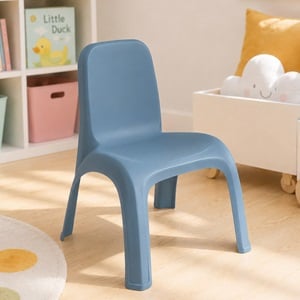 Scaun pentru copii din plastic, fara brate, albastru mat, 38x44x52 cm — imaginea 3