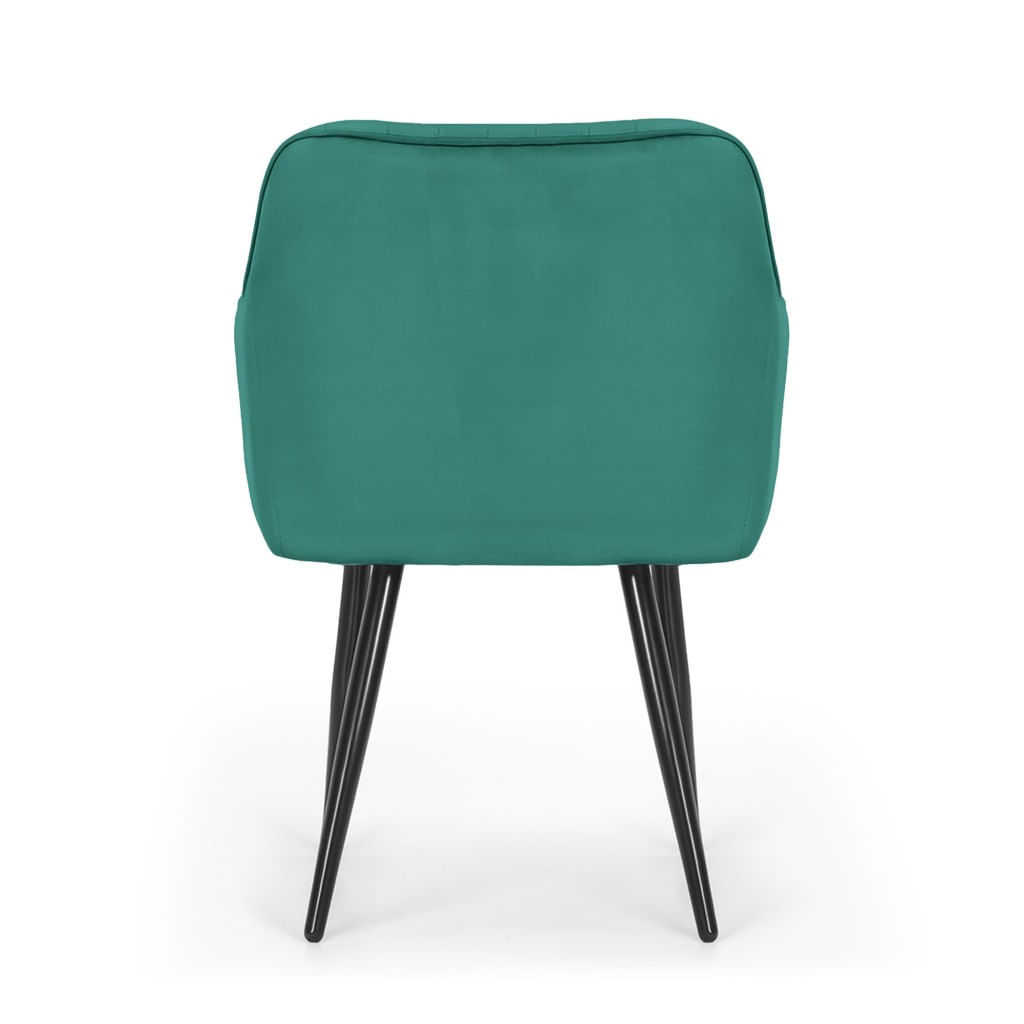 Set 2 scaune dining tapitate din velur Florence, 55x58x82 cm, maxim 120 kg, verde — imaginea 3