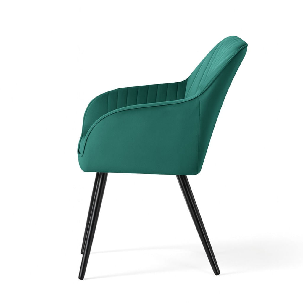 Set 2 scaune dining tapitate din velur Florence, 55x58x82 cm, maxim 120 kg, verde — imaginea 5