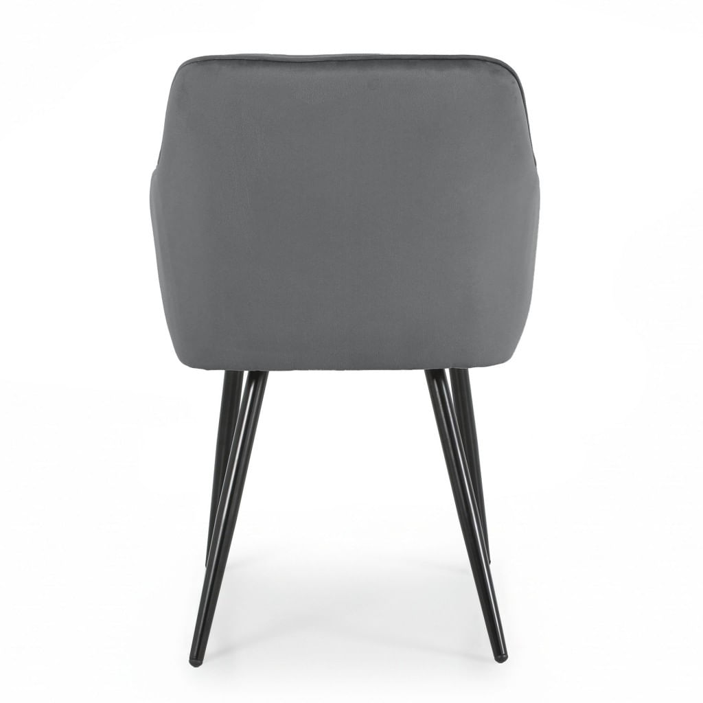 Set 2 scaune dining tapitate din catifea Diamante, 55x58x83 cm, maxim 120 kg, gri grafit — imaginea 2