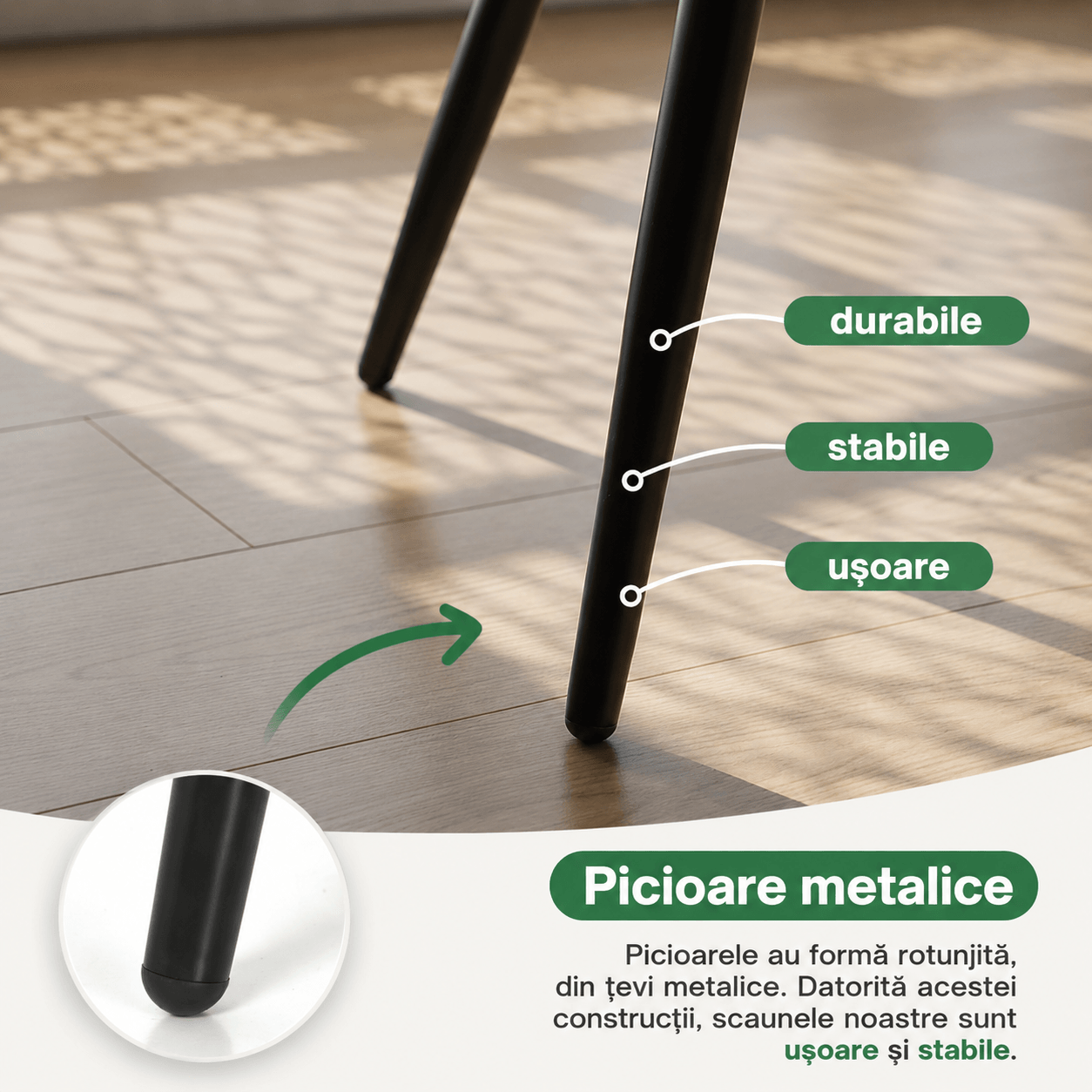 Set 2 scaune dining tapitate Velto, catifea, matlasate cu romburi, 52x58x82 cm, maxim 120 kg, negru — imaginea 9