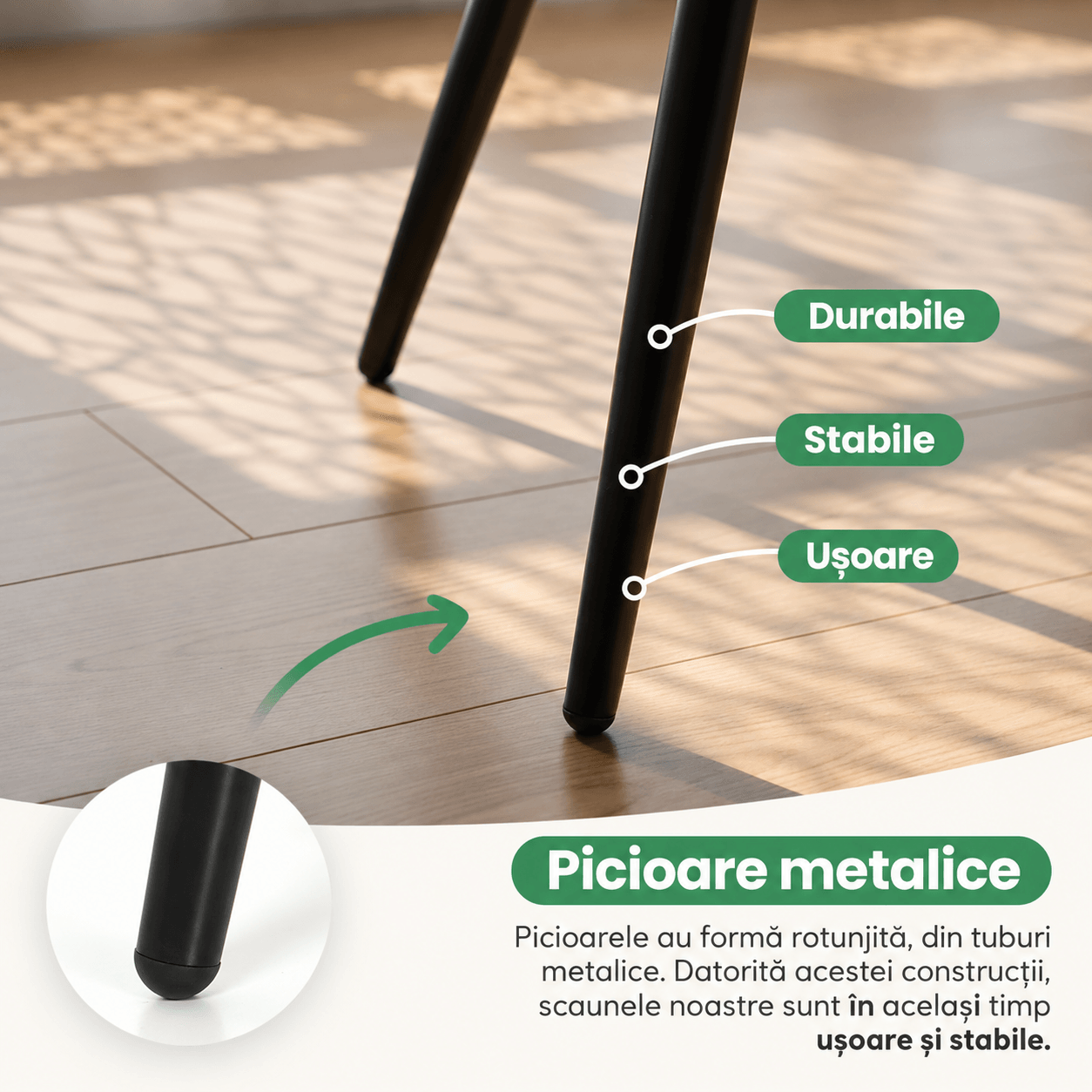 Set 2 scaune dining tapitate din catifea Diamante, 55x58x83 cm, maxim 120 kg, gri grafit — imaginea 12