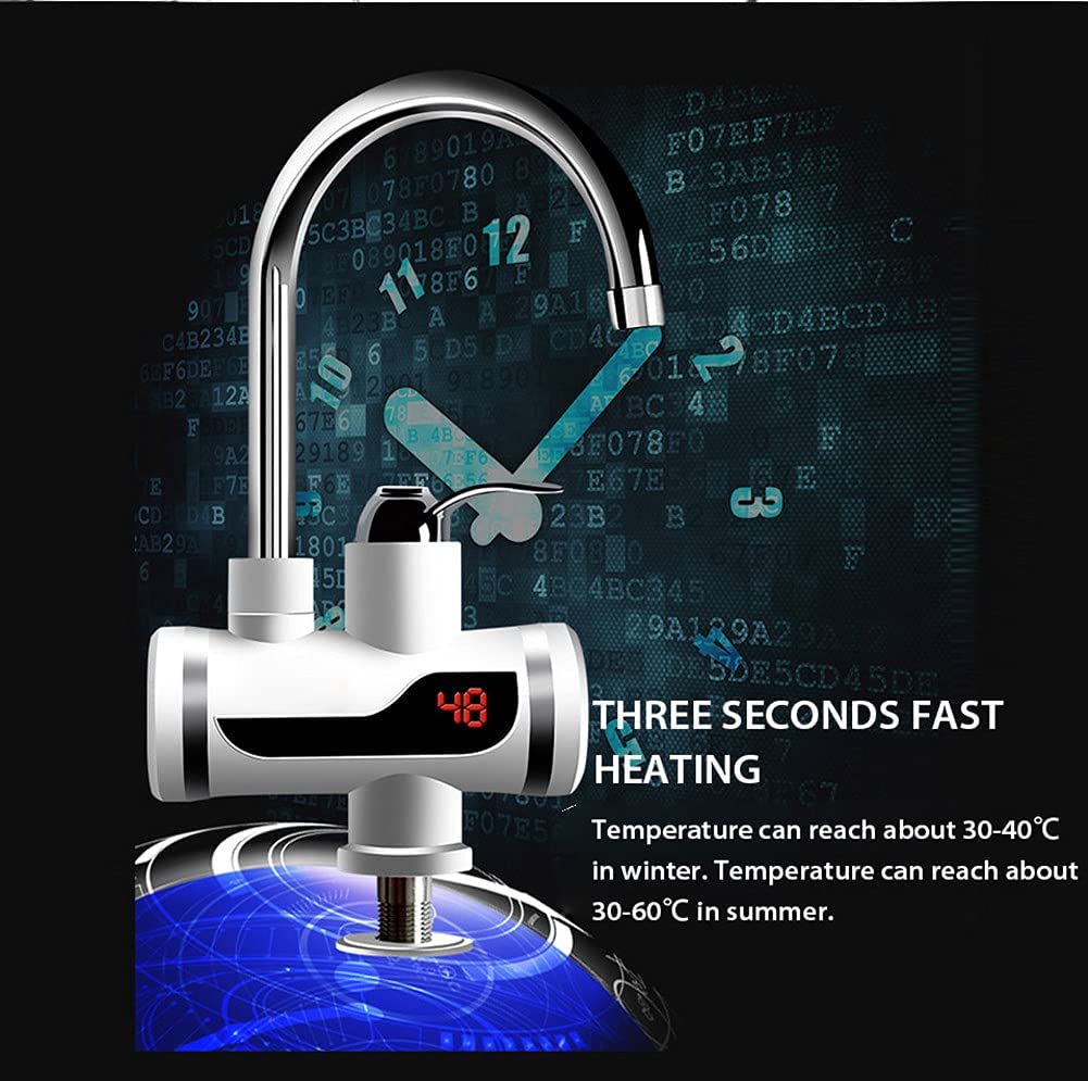 Robinet Electric Pentru Incalzirea Apei, Afisaj Digital, Prindere Pe Chiuveta, Incalzire Instanta, Consum Redus — imaginea 2