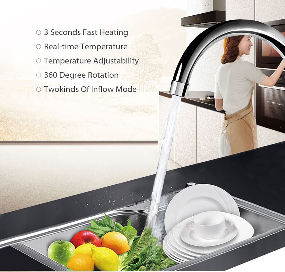 Robinet Electric Pentru Incalzirea Apei, Afisaj Digital, Prindere Pe Chiuveta, Incalzire Instanta, Consum Redus — imaginea 7