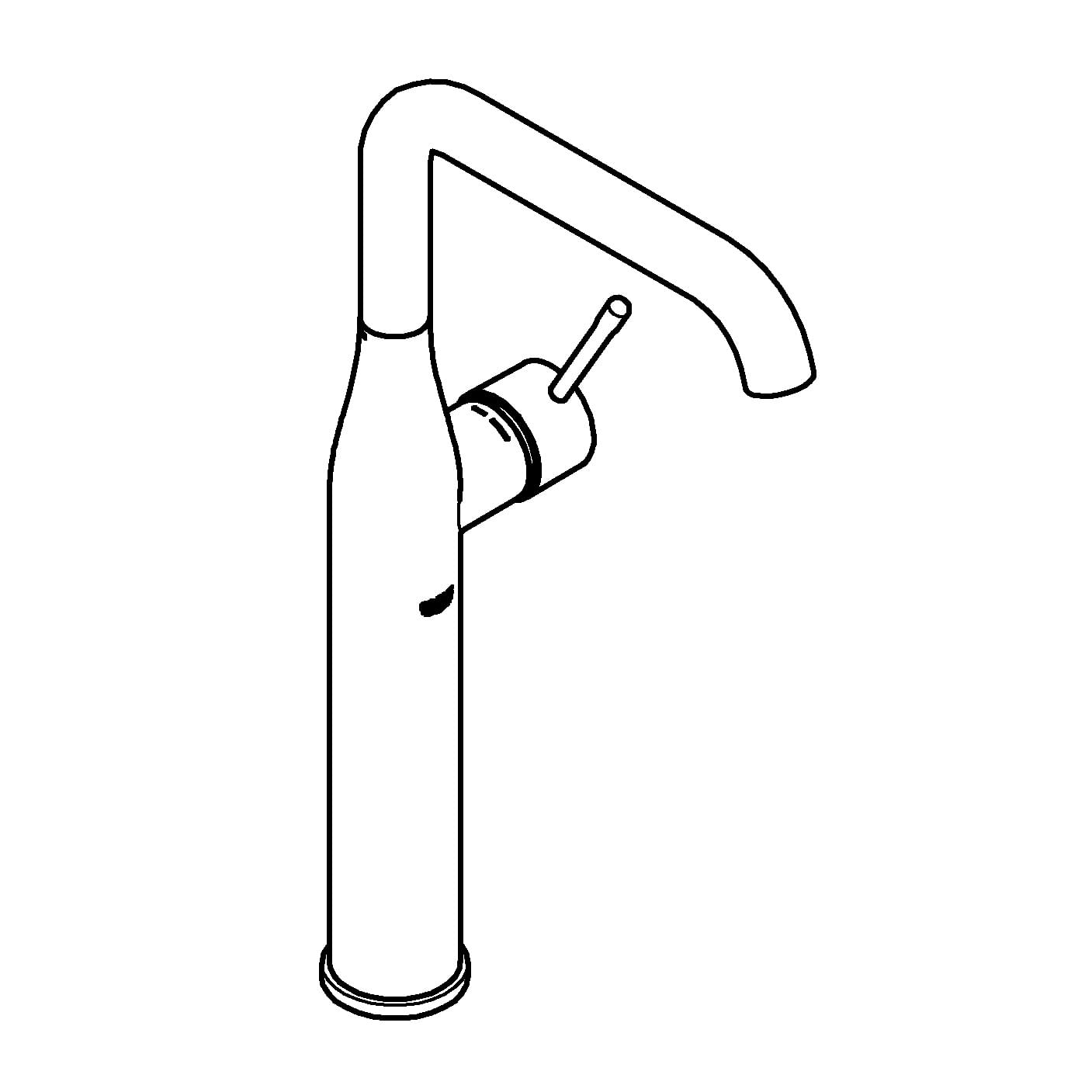 Baterie lavoar Grohe 32901A01, Essence, 3/8'', XL, 364 mm, lucios, grafit — imaginea 3