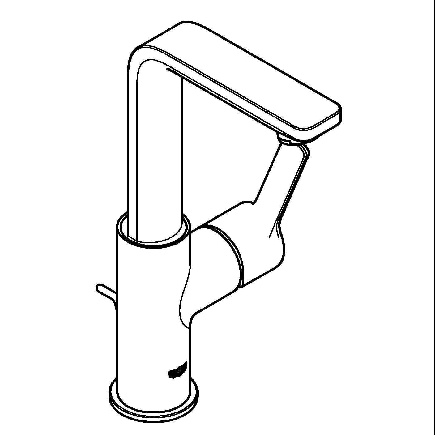Baterie lavoar Grohe 23296DL1, Lineare, L, 252 mm, ventil, mat, cupru — imaginea 4