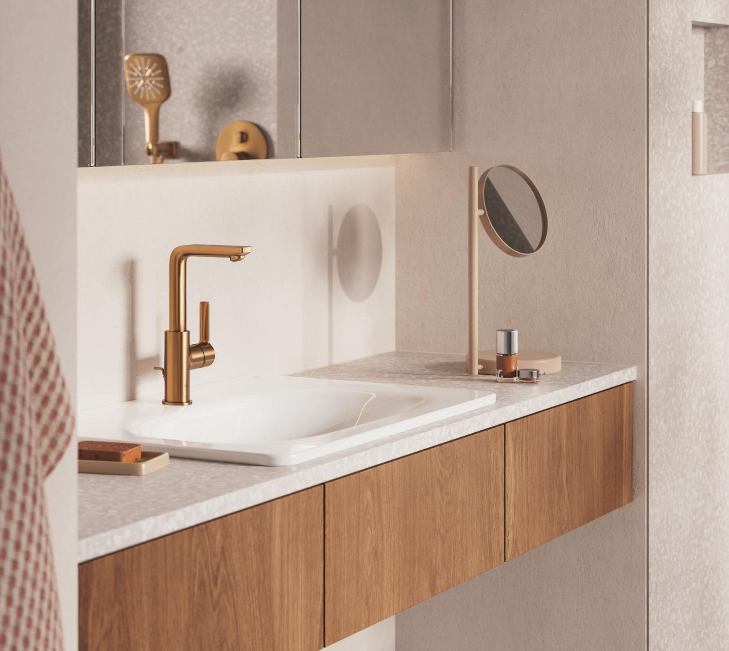 Baterie lavoar Grohe 23296DL1, Lineare, L, 252 mm, ventil, mat, cupru — imaginea 14