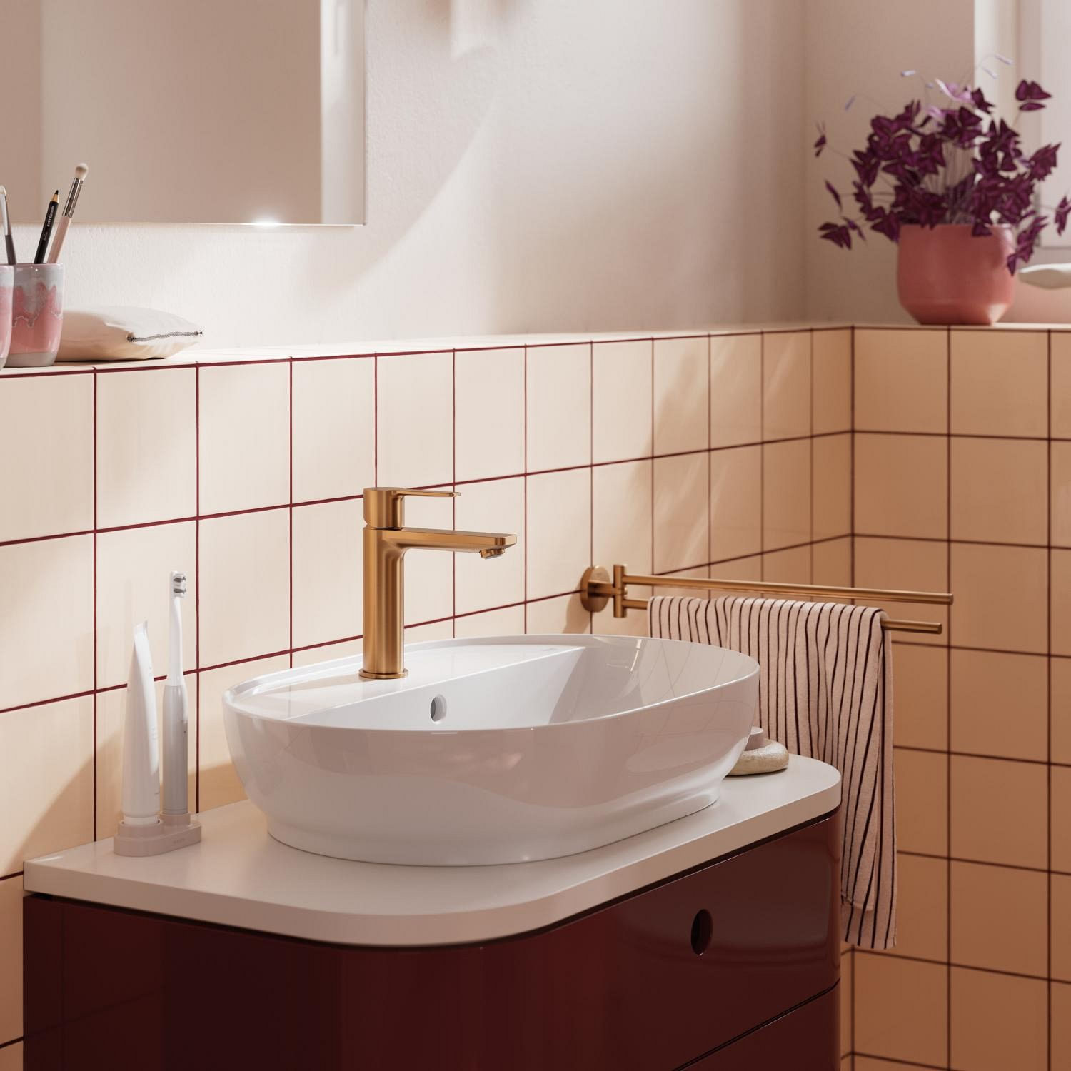 Baterie lavoar Grohe 23106DL1, 28 mm, 5 l/min, 0.6 bar, 35 mm, 180 mm, 128 mm, 360 mm, 1 orificii instalare, Cupru — imaginea 7
