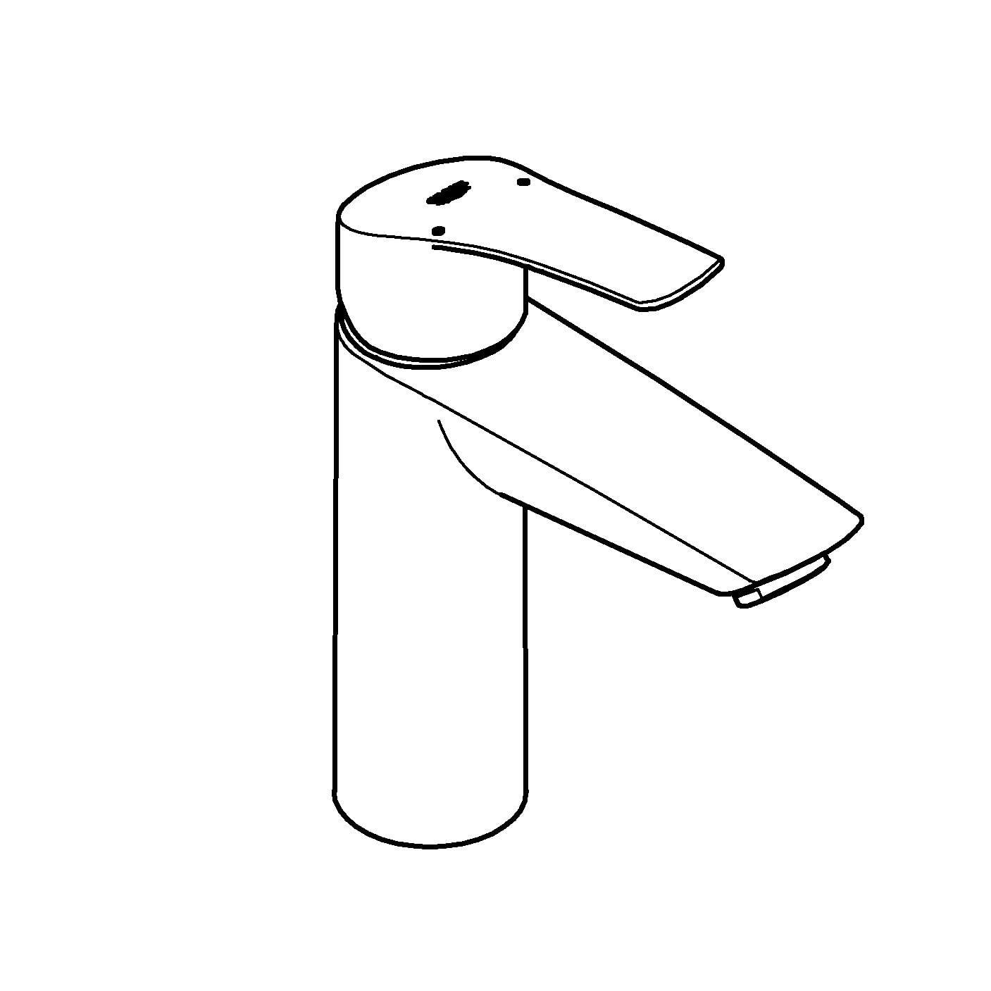 Baterie lavoar Grohe 233242433, 28 mm, 5 l/min, 0.8 bar, 35 mm, 195 mm, 121 mm, 365 mm, 1 orificii instalare, Negru — imaginea 6