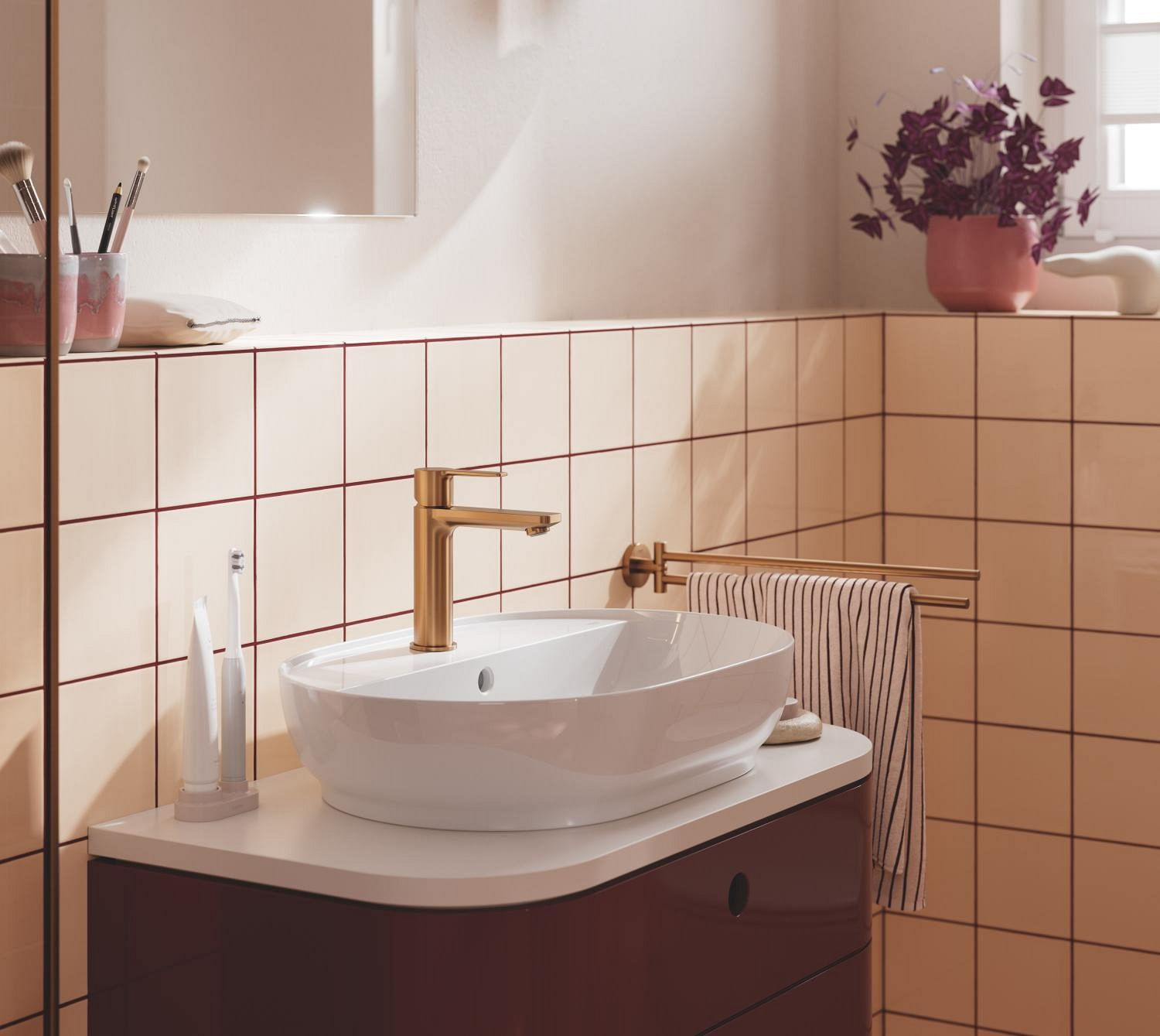 Baterie lavoar Grohe 23106DL1, 28 mm, 5 l/min, 0.6 bar, 35 mm, 180 mm, 128 mm, 360 mm, 1 orificii instalare, Cupru — imaginea 10