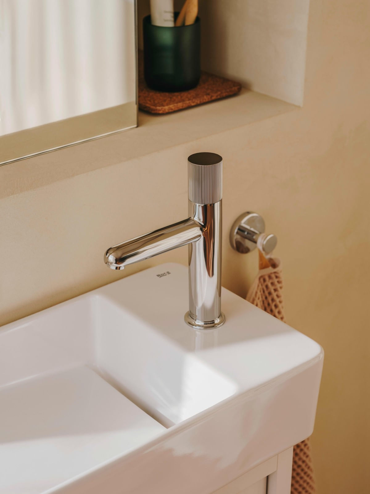Baterie lavoar Roca A5A3B3FC00, 28 mm, 5 l/min, 0.5 bar, 35 mm, 188 mm, 115 mm, 380 mm, 1 orificii instalare, Crom — imaginea 3