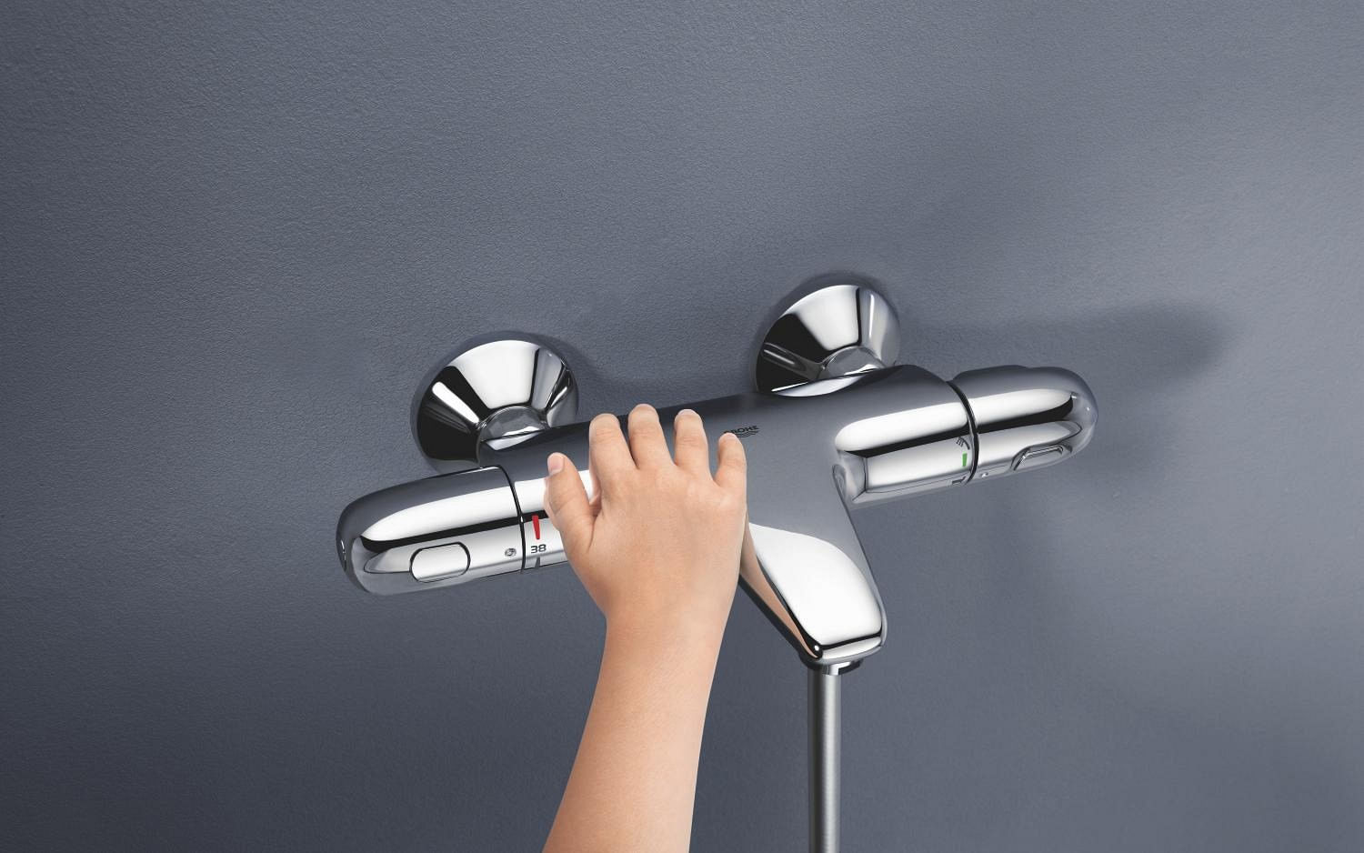 Baterie cada Grohe 34816003, 1 bar, 317 mm, 173 mm, 101 mm, 2 orificii instalare, 1/2 dimensiune racord, Crom — imaginea 6