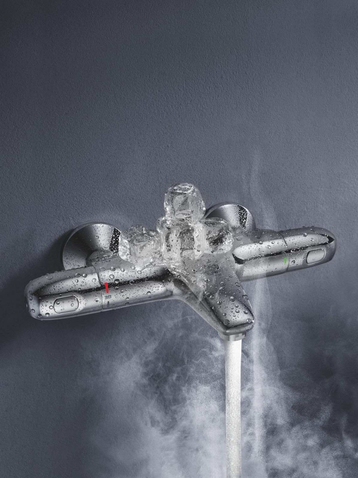 Baterie cada Grohe 34816003, 1 bar, 317 mm, 173 mm, 101 mm, 2 orificii instalare, 1/2 dimensiune racord, Crom — imaginea 9