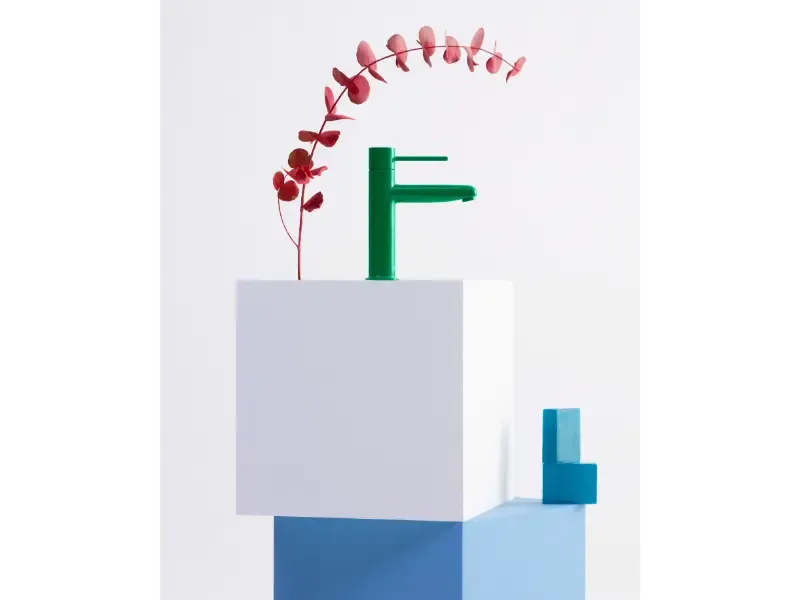 Baterie lavoar Roca A5A323FP20, 28 mm, 5 l/min, 0.5 bar, 35 mm, 175 mm, 115 mm, 380 mm, 1 orificii instalare, Verde — imaginea 3
