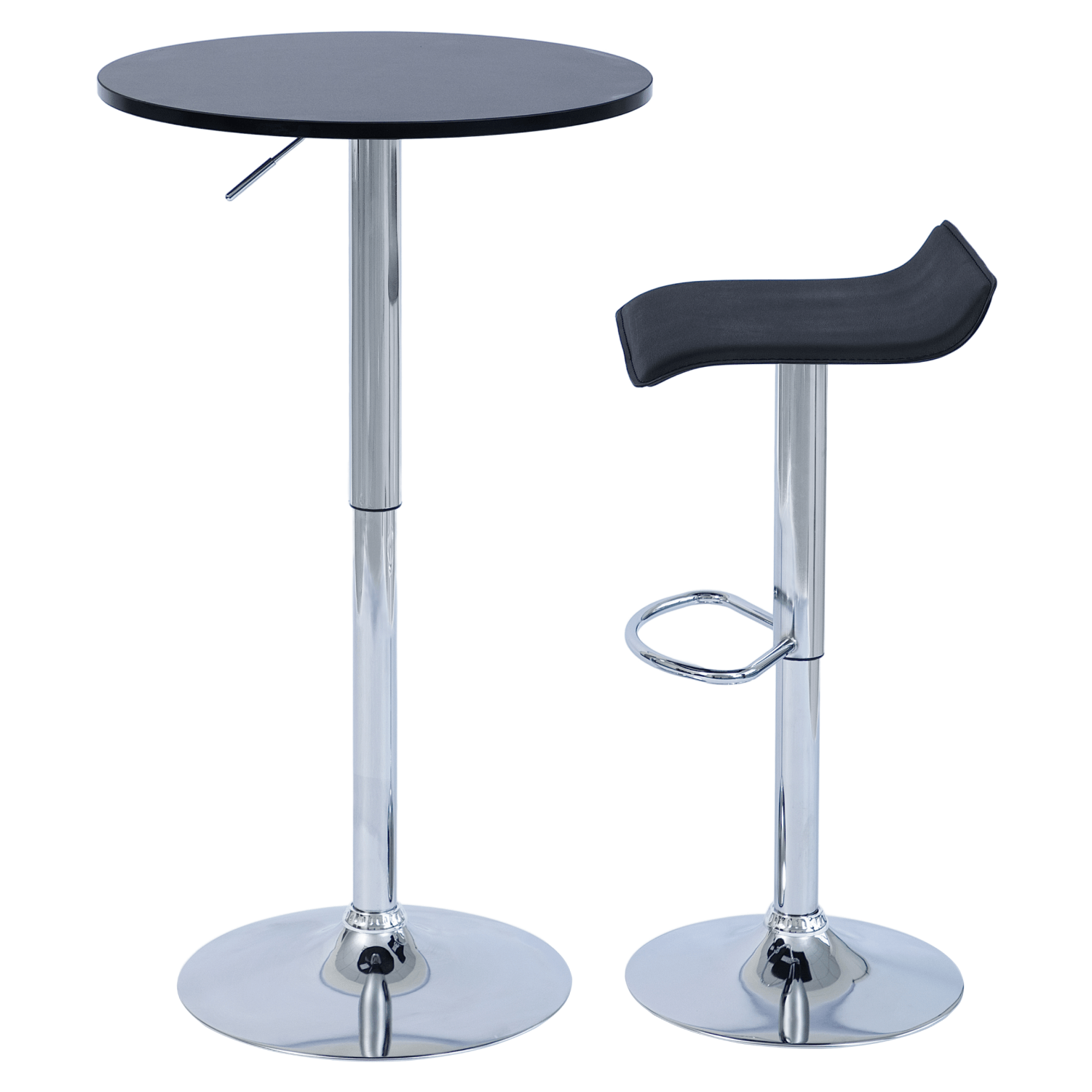 Masa de bar cu inaltime reglabila, negru, diametru 60 cm, BRANY 3 NEW — imaginea 2