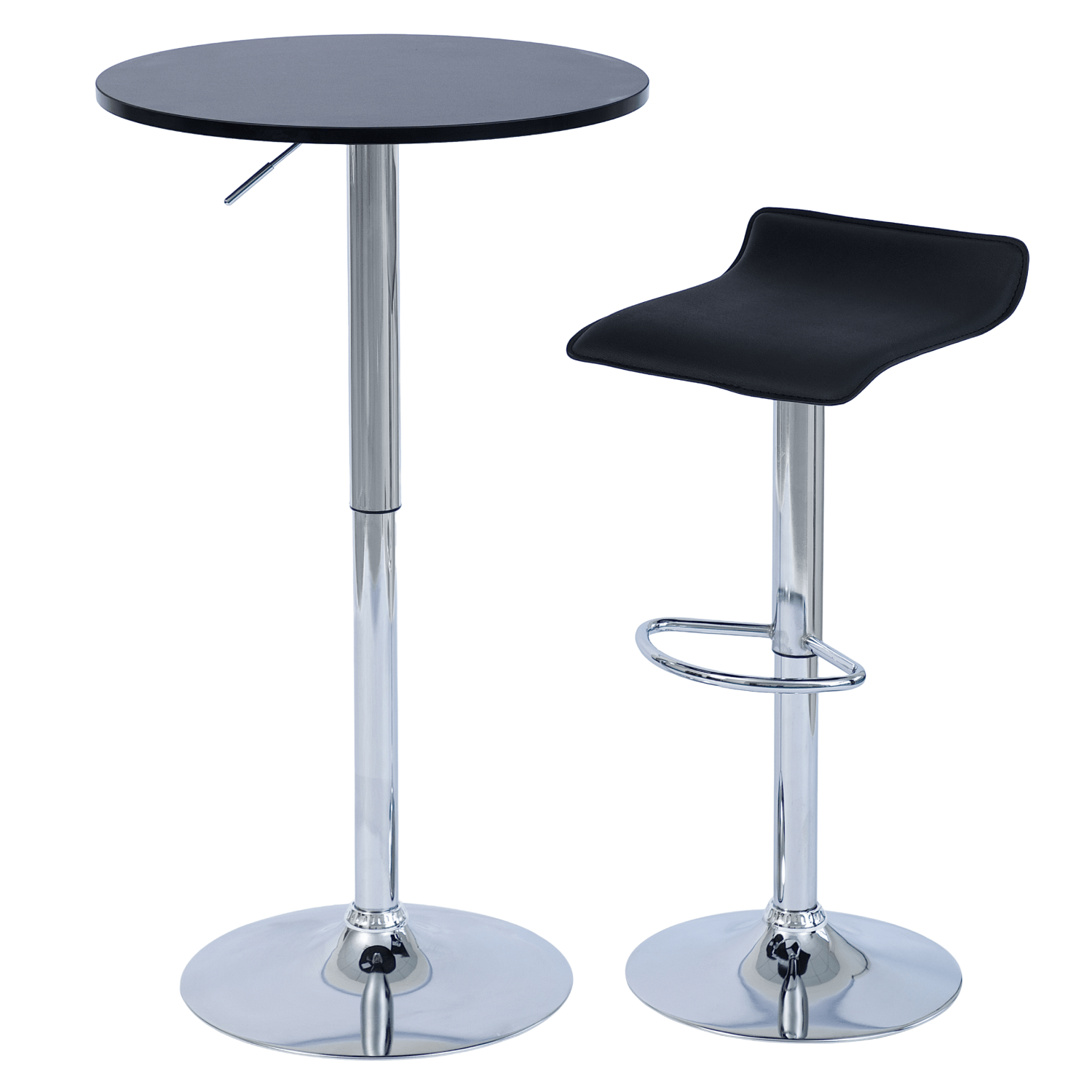 Masa de bar cu inaltime reglabila, negru, diametru 60 cm, BRANY 3 NEW — imaginea 3