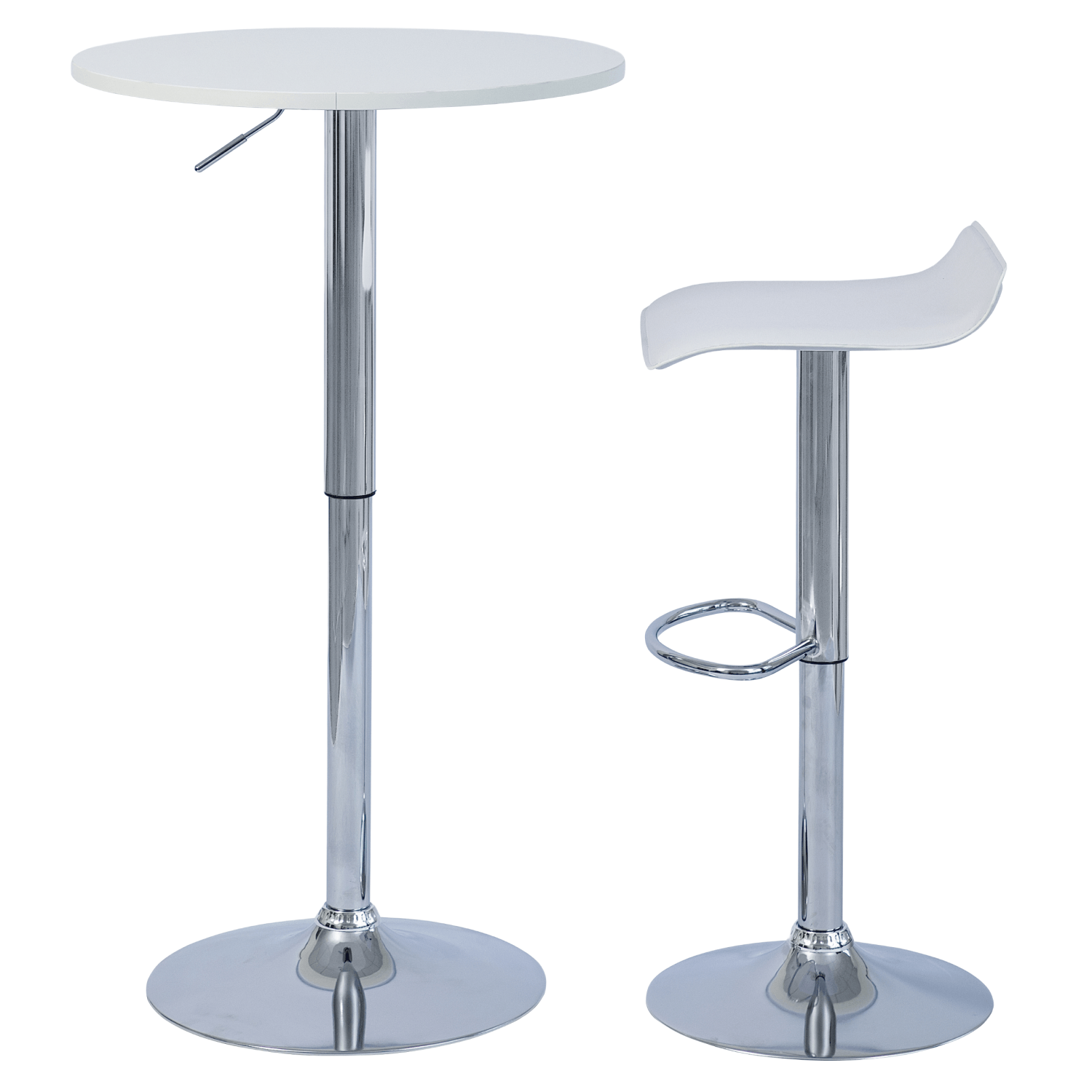 Masa de bar cu inaltime reglabila, alb, diametru 60 cm, BRANY 3 NEW — imaginea 2