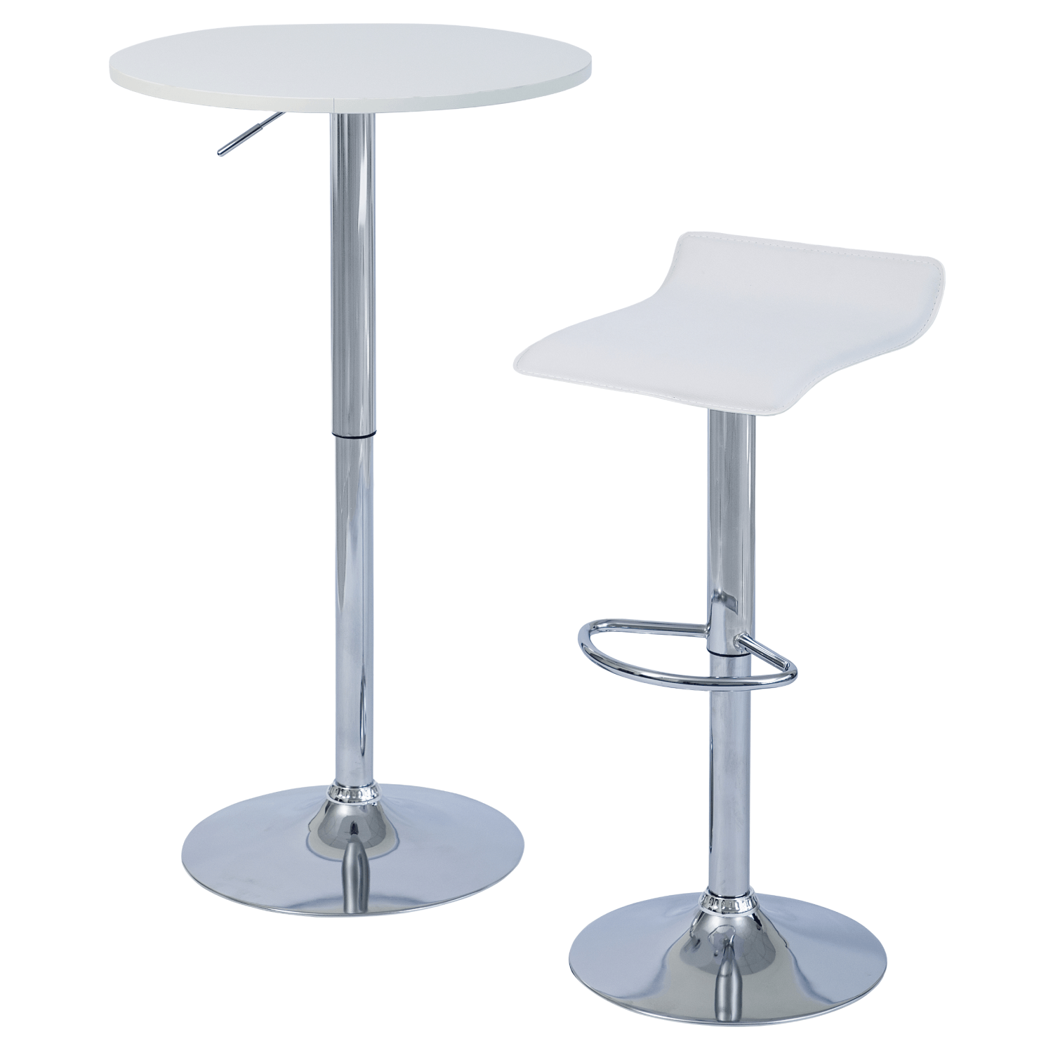 Masa de bar cu inaltime reglabila, alb, diametru 60 cm, BRANY 3 NEW — imaginea 3