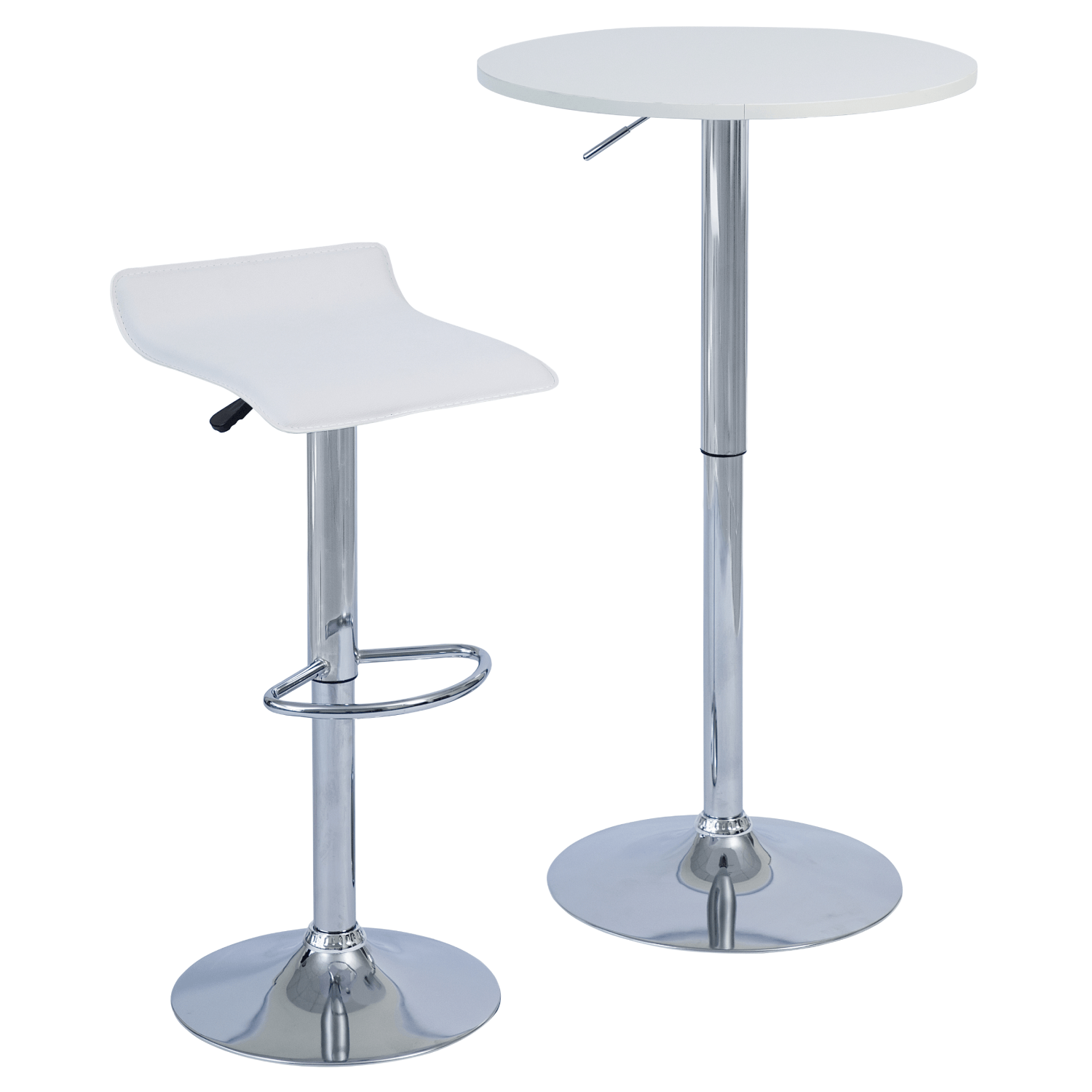 Masa de bar cu inaltime reglabila, alb, diametru 60 cm, BRANY 3 NEW — imaginea 4
