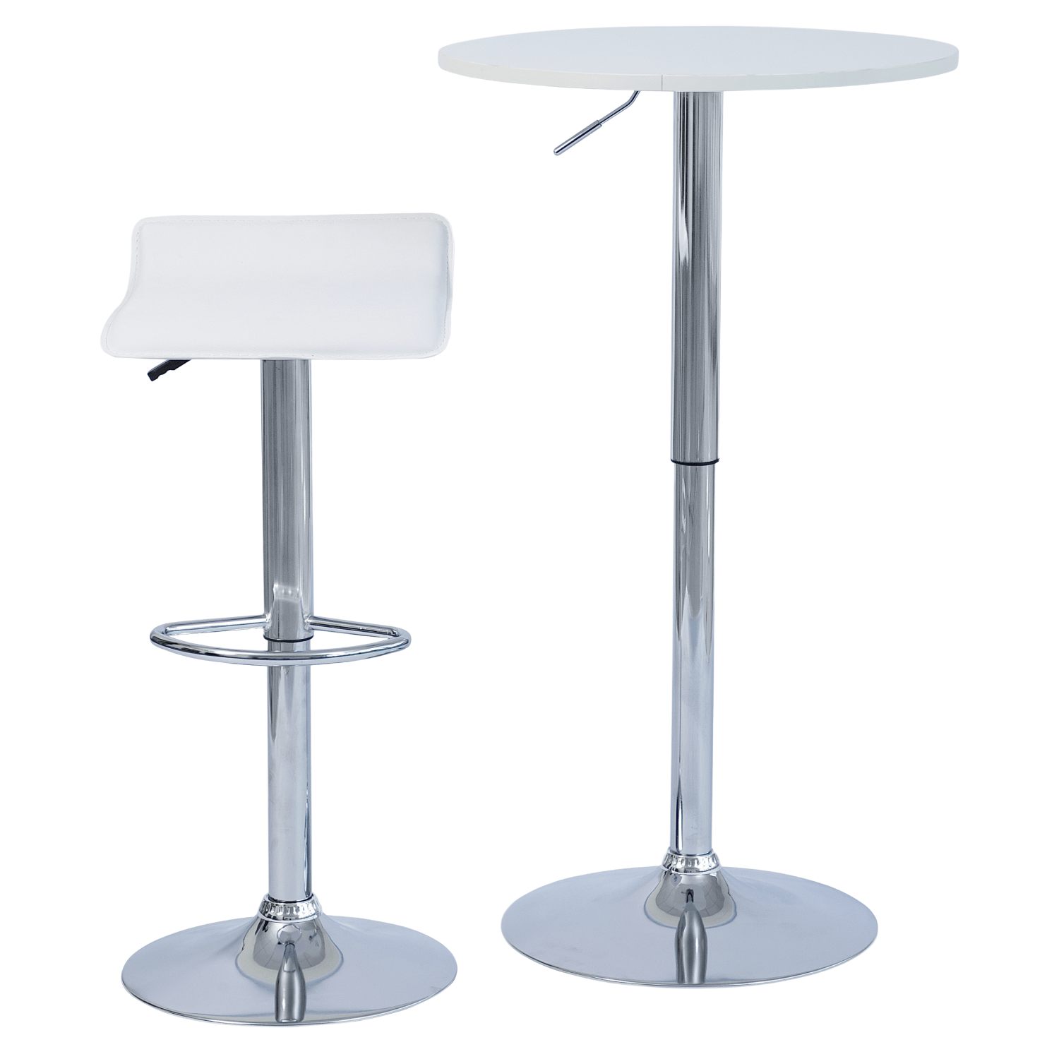 Masa de bar cu inaltime reglabila, alb, diametru 60 cm, BRANY 3 NEW — imaginea 5