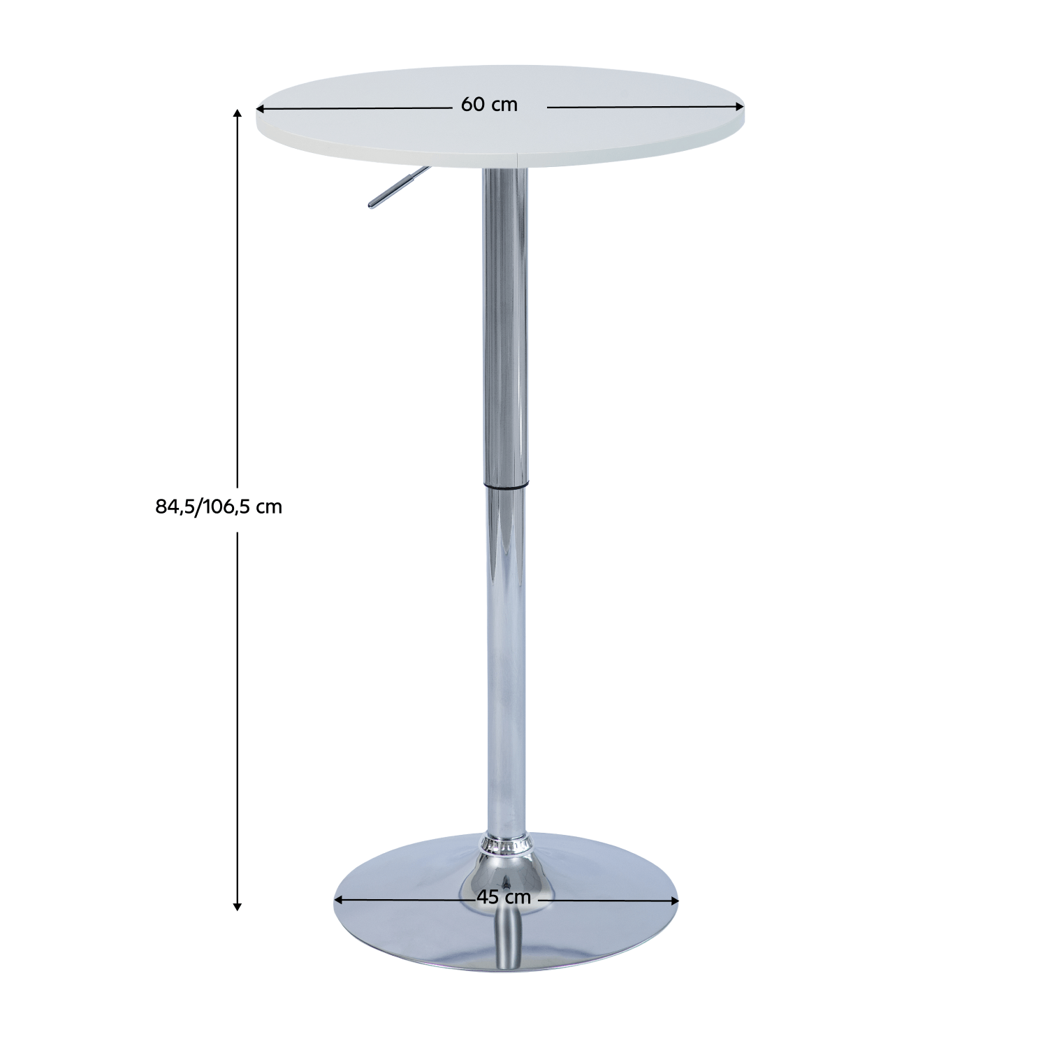 Masa de bar cu inaltime reglabila, alb, diametru 60 cm, BRANY 3 NEW — imaginea 9