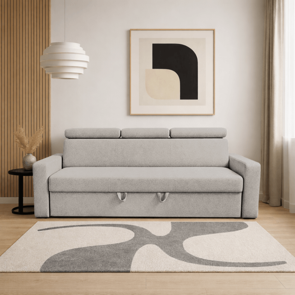 Canapea extensibila, bej gri Taupe, KINGA — imaginea 6