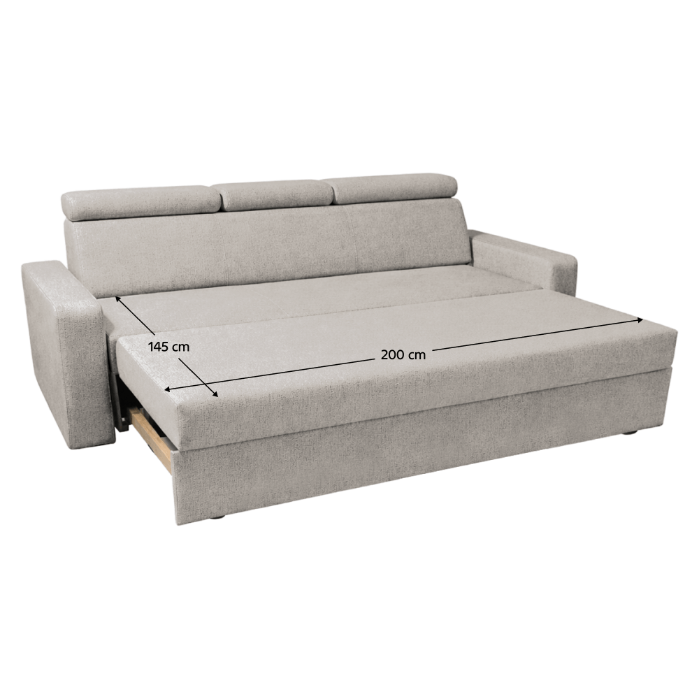 Canapea extensibila, bej gri Taupe, KINGA — imaginea 7