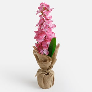 Ghiveci Decorativi cu Zambila Fucsia în Iută - Dimensiune 32cm — imaginea 3