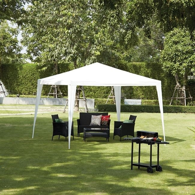Pavilion de gradina Ecru, Dimensiune 2.4x2.4x3m, Cadru metalic, Copertina pentru umbra, Ideal evenimente outdoor — imaginea 4