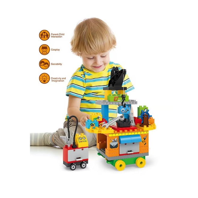 Set Constructii Bancul de lucru cu scule, cu 61 piese, pentru copii de 3 ani+ — imaginea 2