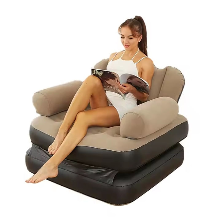 Fotoliu sezlong gonflabil 2 in 1, Material PVC, Dimensiune 100x98x90 cm, Albastru — imaginea 2
