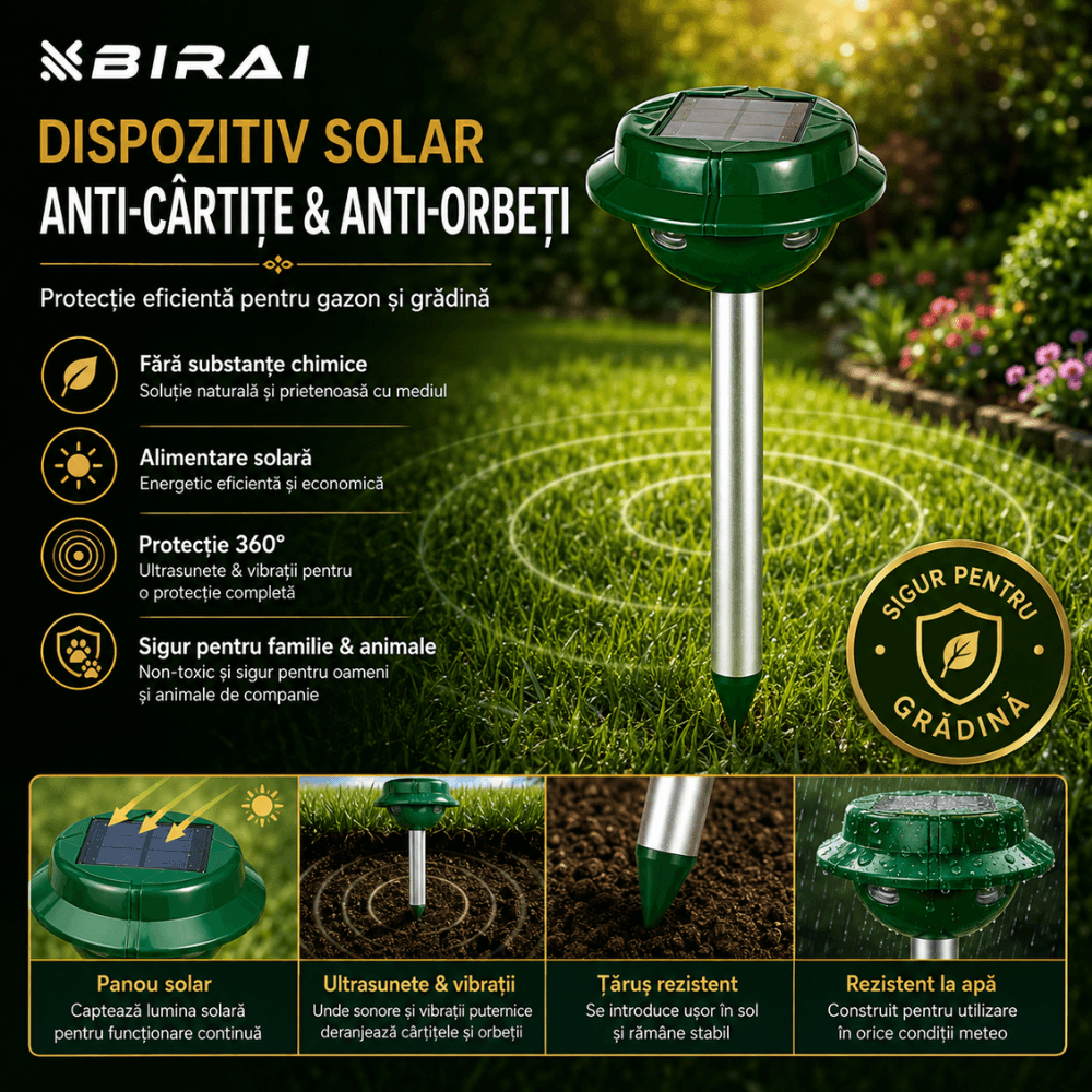 Set 2 Aparate Anti-Cartite Birai Vensmile, 3 Moduri, Acoperire 360°, Raza pana la 700 ㎡, Baterie 5v/120mA, Incarcare Solara, Vibratii, Impermeabil IP4 — imaginea 9