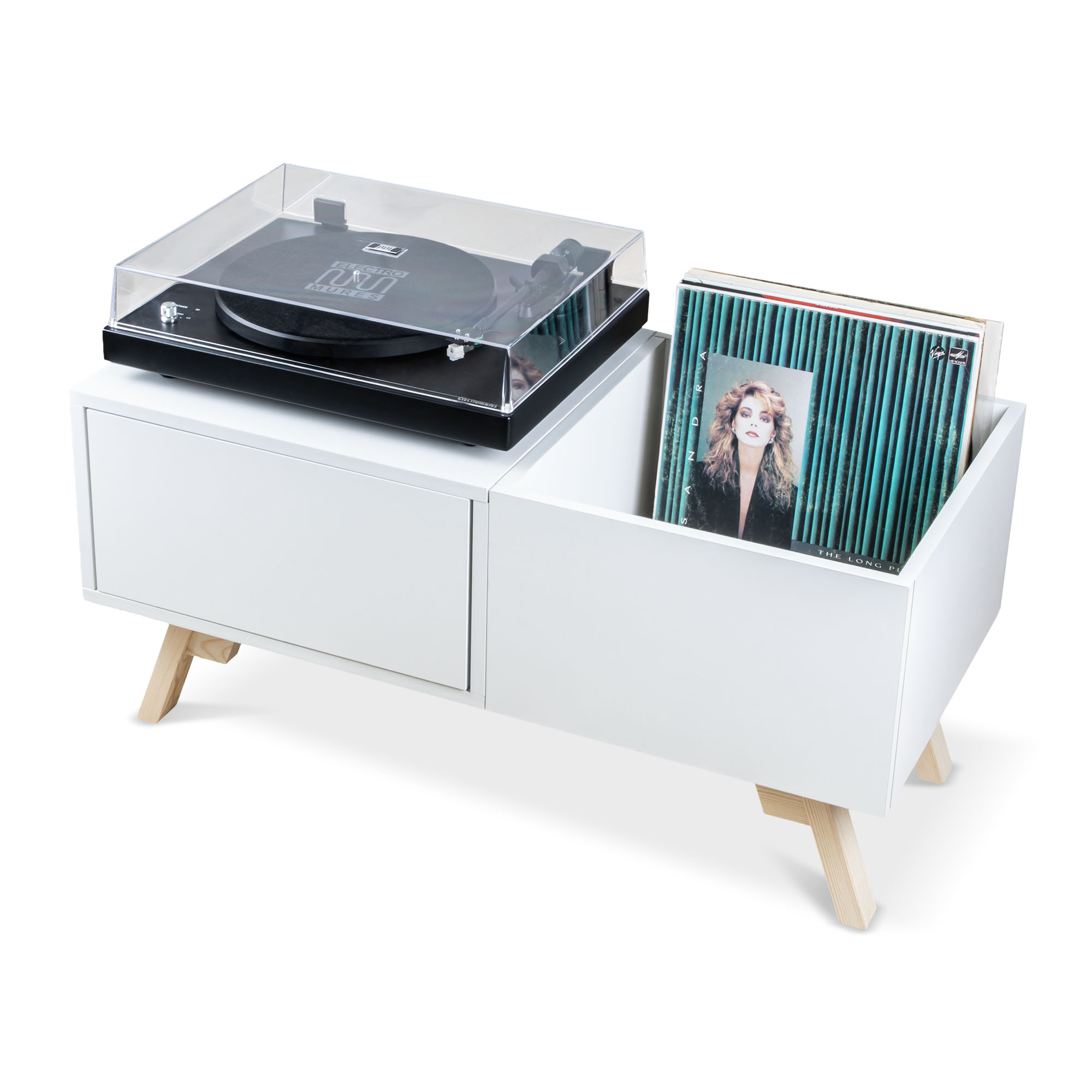 Mobilier pentru Pick-up si discuri vinil din MDF Electromures EM A015 ,greutate 17 kg / 86 x 44 x 42 cm (L x I x l) — imaginea 5