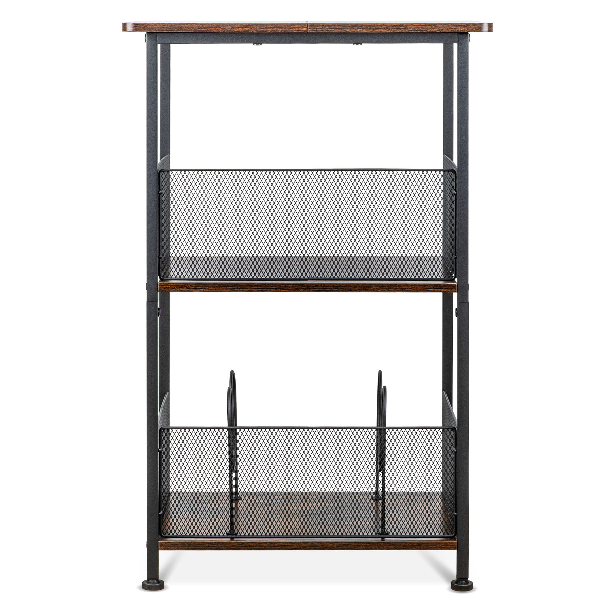Raft pentru pick-up si discuri vinil Electromures EM A008–organizator colectia discuri vinil, MDF si fier, 42 x29 x74 cm — imaginea 3