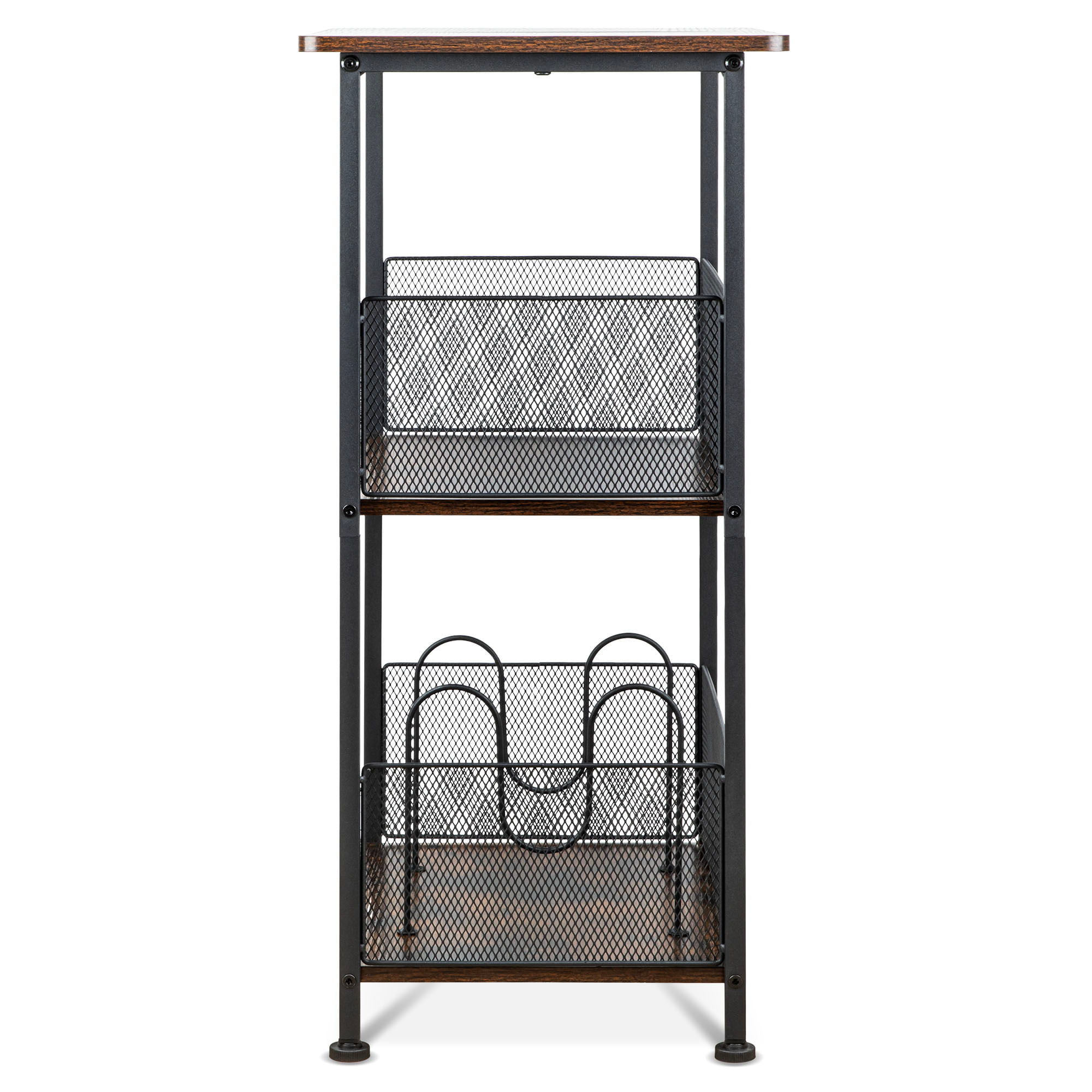 Raft pentru pick-up si discuri vinil Electromures EM A008–organizator colectia discuri vinil, MDF si fier, 42 x29 x74 cm — imaginea 5