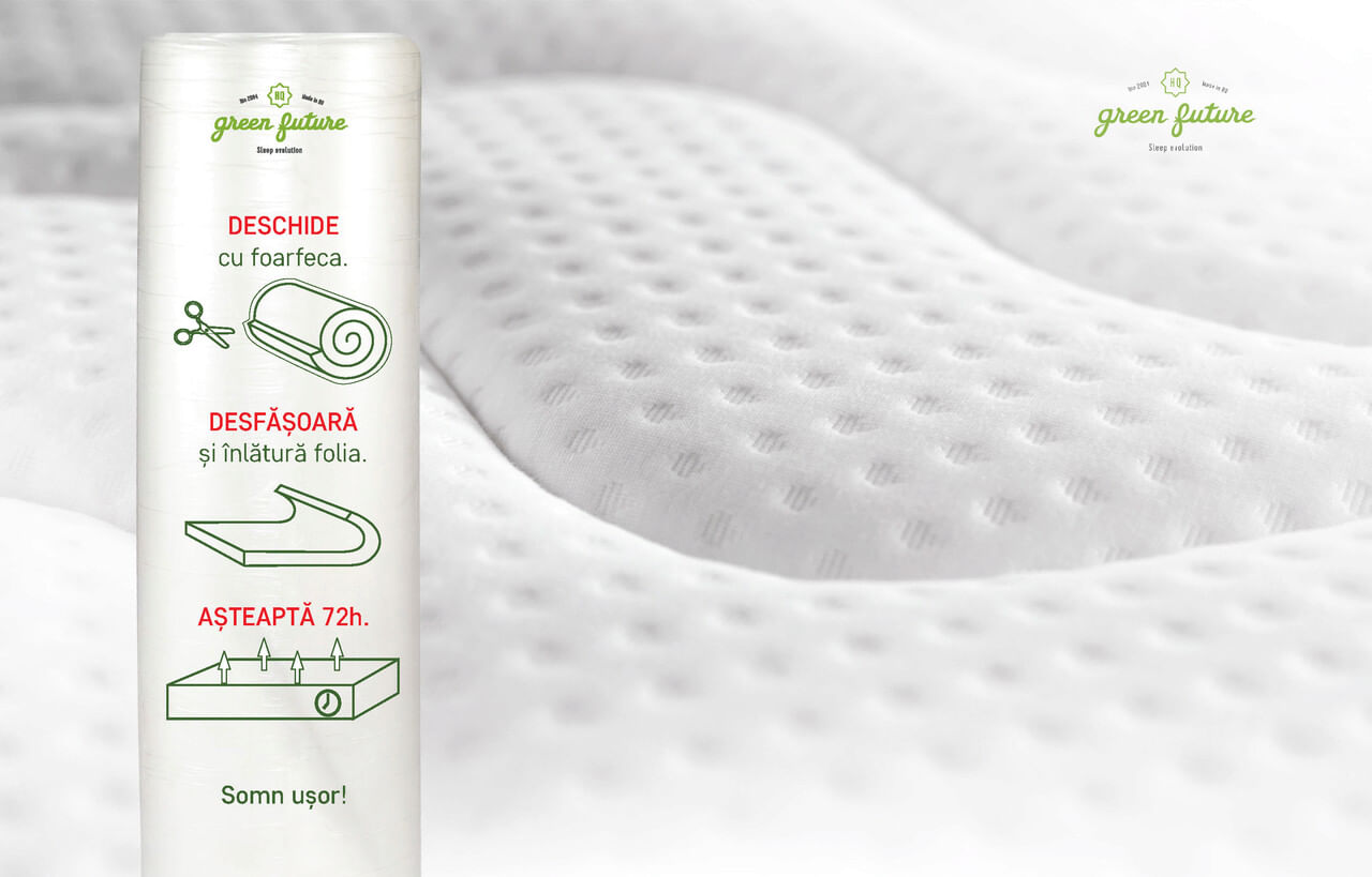Saltea Green Future Arctic Gel Memory 14 + 5, 140x200 cm, H 21 cm, 7 zone de confort, Anatomica, Ortopedica — imaginea 3
