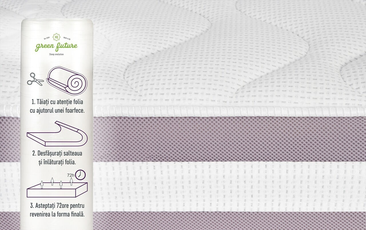 Saltea Argentum Healthguard Memory 12+3+4 Ortopedica, 180x200 cm, H 21 cm, Ventilatie 3D — imaginea 7